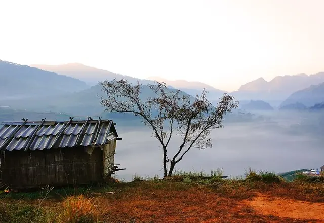 Sunrise at the ridge viewpoints, northern Thailand